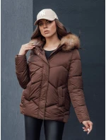 Dámská zimní bunda s kapucí hnědá Dstreet model 21979804 - FashionStreet