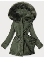 CIEPŁA KURTKA ZIMOWA DAMSKA DWUSTRONNA KHAKI model 21243810 - MHM