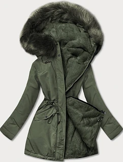 CIEPŁA KURTKA ZIMOWA DAMSKA DWUSTRONNA KHAKI model 21243810 - MHM