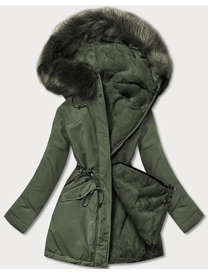 CIEPŁA KURTKA ZIMOWA DAMSKA DWUSTRONNA KHAKI model 21243810 - MHM