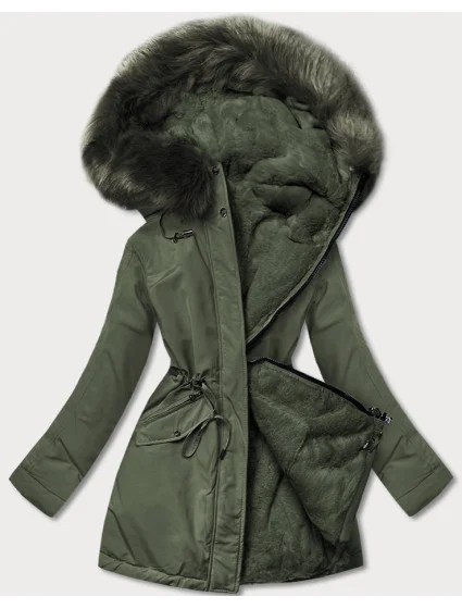 CIEPŁA KURTKA ZIMOWA DAMSKA DWUSTRONNA KHAKI model 21243810 - MHM