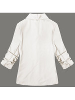 Tenké sako v ecru farbe s nariasenými rukávmi (22-356)
