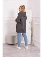 Zateplená bunda so zaväzovaním v páse v grafitovej farbe Zateplená bunda so zaväzovaním v páse v grafitovej farbe