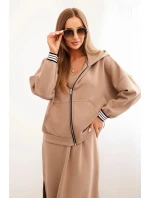 Komplet dámský s viskózou s rozepínací mikinou a dlouhou model 21268143 fango - K-Fashion Komplet dámský s viskózou s rozepínací mikinou a dlouhou model 21268143 fango - K-Fashion