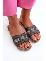 Pohodlné Lesklé Dámské Žabky model 21664627 Černé - Inblu