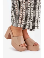 Dámské Sandały Z Eko Kůže Na Podpatku A Platformě Khaki model 21688928 - Boto