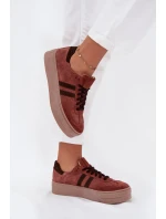 Zazoo N1068S2 Damskie Zamszowe Sneakersy Na Platformie Brązowe