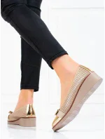 Originální dámské zlaté lodičky na klínku Originální dámské zlaté lodičky na klínku