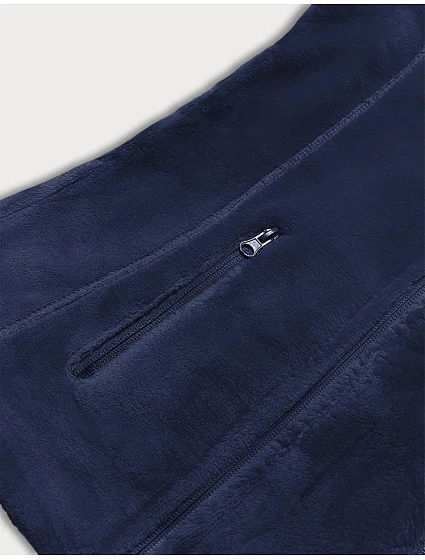Tmavě modrá plyšová dámská vesta model 17757850 - J.STYLE