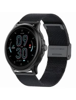 Dámské chytré hodinky  Černý silikonový řemínek + černý náramek model 21806501 - Gravity