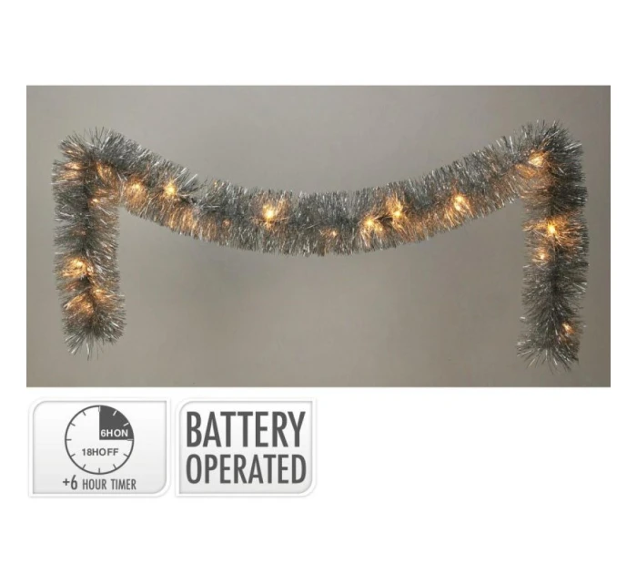 DEKORAČNÁ GIRLANDA 270CM 26LED STRIEBORNÁ