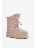 Śniegowce Na Platformie Na Zamek Big Star OO274885 Beżowe Śniegowce Na Platformie Na Zamek Big Star OO274885 Beżowe