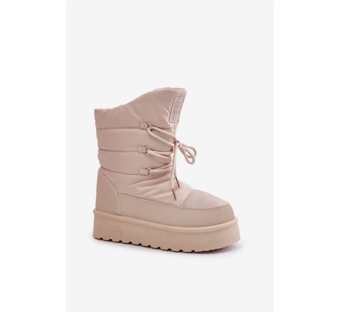 Śniegowce Na Platformie Na Zamek Big Star OO274885 Beżowe Śniegowce Na Platformie Na Zamek Big Star OO274885 Beżowe