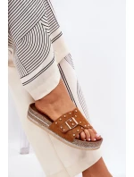 Dámské Pantofle Na Platformě S Přezkou A Camel model 21689943 - Boto