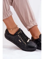 Trampki Damskie Z Eko Skóry Big Star RR274323 Czarne Trampki Damskie Z Eko Skóry Big Star RR274323 Czarne