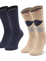 Ponožky 2pack M 100001495 050 béžovo-modré - Tommy Hilfiger