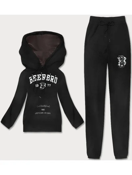 Dámska fleecová tepláková súprava v čiernej farbe (ZCH2210)