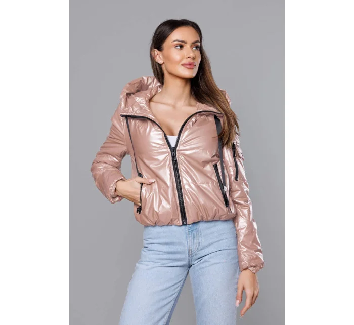 Krátká dámská bunda v růžové barvě model 18057103 - S'WEST Krátká dámská bunda v růžové barvě model 18057103 - S'WEST