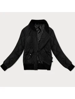 Krátká černá dámská bunda typu bomber model 21016253 - J.STYLE