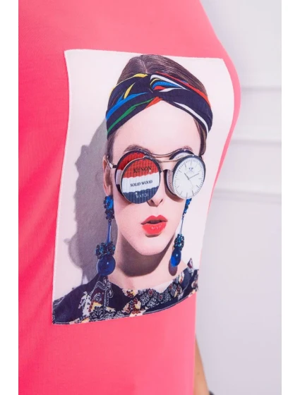 Dámska grafická blúzka ružová neónová Dámska grafická blúzka ružová neónová