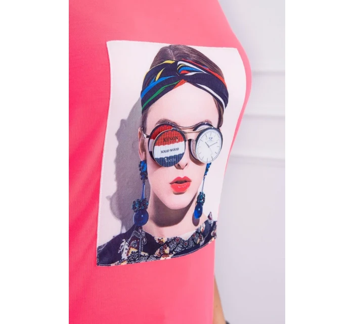 Dámska grafická blúzka ružová neónová Dámska grafická blúzka ružová neónová