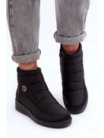 Śniegowce Damskie Ocieplane Czarne Helis