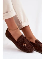 Ženské mokasíny s třásněmi a korálky Čokoládové model 21937642 - Boto Ženské mokasíny s třásněmi a korálky Čokoládové model 21937642 - Boto