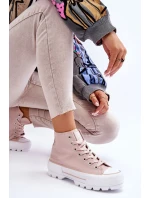 Vysoký Látkové tenisky na platformě Big Star LL274157 Nude Vysoký Látkové tenisky na platformě Big Star LL274157 Nude