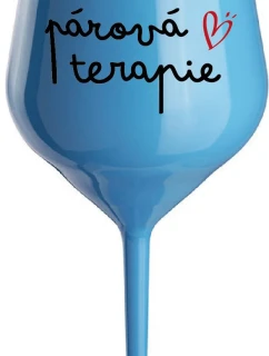 PÁROVÁ TERAPIE - modrá nerozbitná sklenice na víno 470 ml