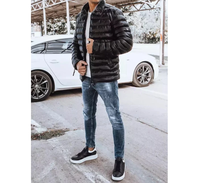 Pánska prešívaná bunda čierna FashionStreet TX4250 Pánska prešívaná bunda čierna FashionStreet TX4250