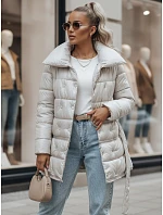 Dámská prošívaná bunda kabát PREMIUM béžová Dstreet model 21965998 - FashionStreet Dámská prošívaná bunda kabát PREMIUM béžová Dstreet model 21965998 - FashionStreet