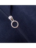 Tmavo modrý teplákový rebrovaný komplet s ozdobnými sťahovacími lemami (AMG-345A) Tmavo modrý teplákový rebrovaný komplet s ozdobnými sťahovacími lemami (AMG-345A)