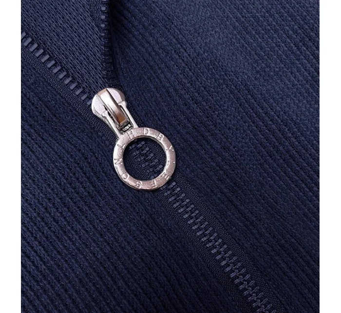 Tmavo modrý teplákový rebrovaný komplet s ozdobnými sťahovacími lemami (AMG-345A) Tmavo modrý teplákový rebrovaný komplet s ozdobnými sťahovacími lemami (AMG-345A)