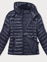 Dámska prešívaná bunda so stojačikom tmavomodrá (16M9108-215)