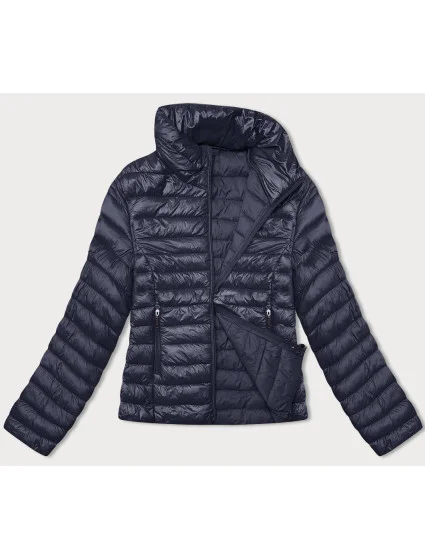 Tmavomodrá prešívaná dámska bunda so stojačikom (16M9108-215) Tmavomodrá prešívaná dámska bunda so stojačikom (16M9108-215)