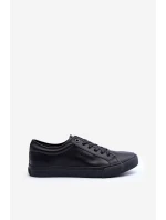 Męskie Trampki Z Eko Skóry Czarne Big Star JJ174234