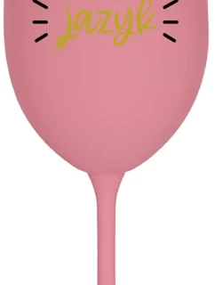 CHRASTÍ MI JAZYK - ružový pohár na víno 350 ml