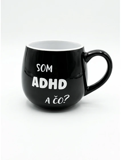 Keramický hrnček Som ADHD a čo? 300 ml čierny - Giftela