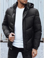 Pánska zimná bunda s odnímateľnou kapucňou čierna FashionStreet TX4833 Pánska zimná bunda s odnímateľnou kapucňou čierna FashionStreet TX4833