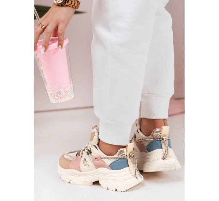 Dámské tenisky na podrážce beige Dstreet model 21983123 - FashionStreet Dámské tenisky na podrážce beige Dstreet model 21983123 - FashionStreet