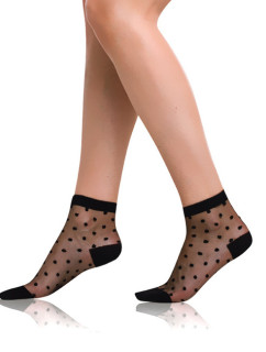 Módne silonkové ponožky s bodkami TRENDY SOCKS - Bellinda - čierna