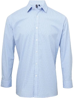 PR 220 Popelínová kostkovaná košile s dl. rukávem model 22476874 light blue/white - Premier