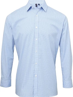 PR 220 Popelínová kostkovaná košile s dl. rukávem model 22476874 light blue/white - Premier