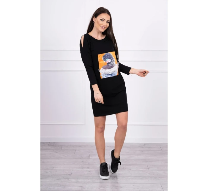 Šaty s 3D model 18744120 krajková černá - K-Fashion