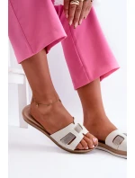 Pohodlné Lesklé Dámské Žabky model 21664635 Bílé - Inblu