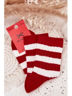 Dámské Vánoční Punčochy V Proužky Červeno-Bílé