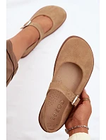 Baleríny Barefoot z přírodního semiše model 22069732 béžové - Zazoo