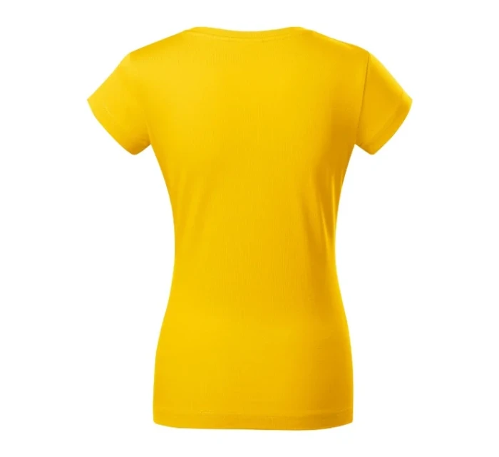 Dámske tričko Fit s výstrihom do V žlté