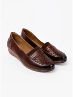 Módne dámske hnedé topánky na klinoch Módne dámske hnedé topánky na klinoch