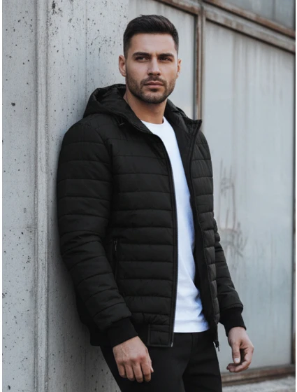 Kurtka męska przejściowa pikowana czarna model 22007504 - FashionStreet